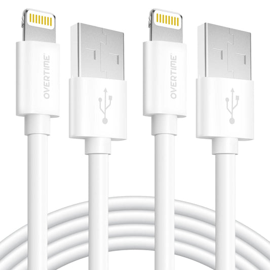 6Ft Overtime Apple MFI Certified Lightning To USB Cable, Phone Charger and Sync Cable