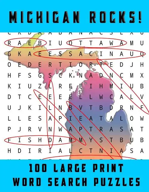 Michigan Rocks!: Large Print Word Searches Related to the Great Lakes State - Paperback