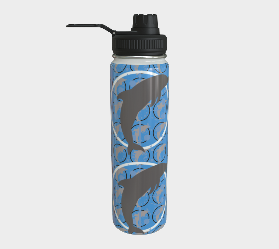 Blue Dancing Dolphins Steel Water Bottle