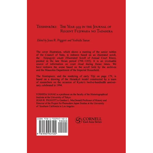 Teishinkoki: What Did a Heian Regent Do? the Year 939 in the Journal of Regent Fujiwara No Tadahira - Paperback