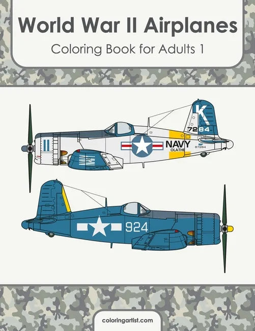 World War II Airplanes Coloring Book for Adults 1 - Paperback