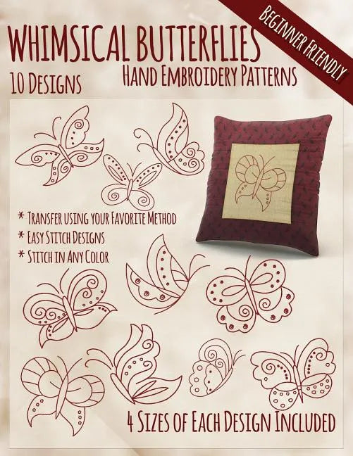 Whimsical Butterflies Hand Embroidery Patterns - Paperback
