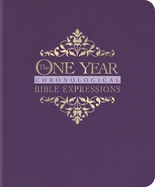 The One Year Chronological Bible Expressions NLT (Leatherlike, Imperial Purple) - Imitation Leather