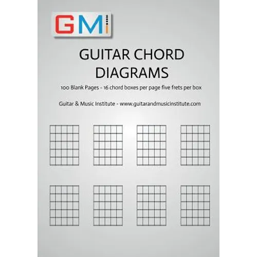 Guitar Chord Diagrams: 100 Pages - 16 chord boxes per page five frets per box - Paperback