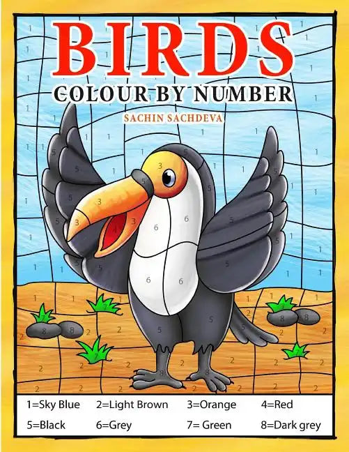 Birds: Colour by Number book for Kids and preschoolers - Paperback