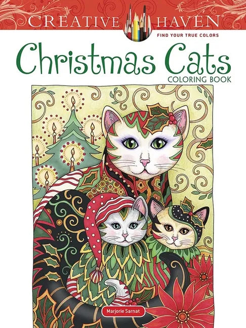 Creative Haven Christmas Cats Coloring Book - Paperback