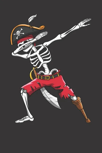 Dabbing Skeleton Pirate: 120 Page Line Notebook for School, Students, Kids & Teens 6" x 9" - Paperback