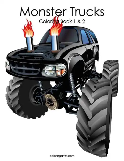 Monster Trucks Coloring Book 1 & 2 - Paperback