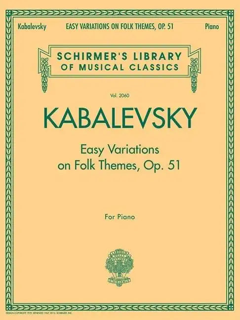 Easy Variations on Folk Themes, Op. 51: Schirmer Library of Classics Volume 2060 - Paperback