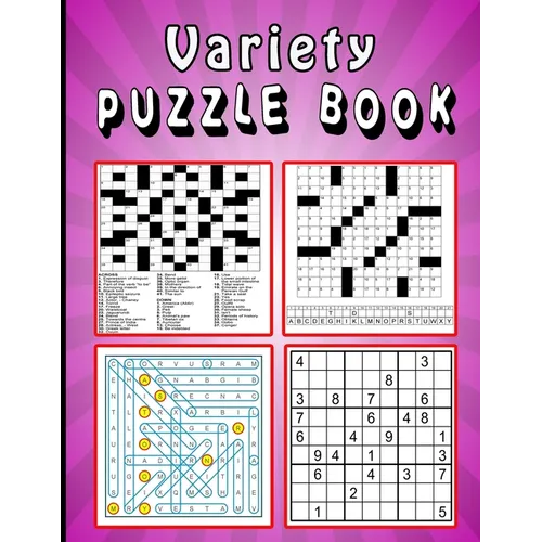 Variety Puzzle book: Large print Puzzle book! Soduko, word search, CodeWord and CrossWord 111 pages - Paperback
