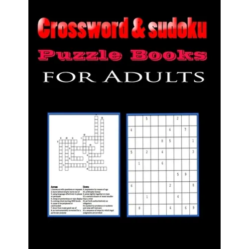 Crossword & sudoku Puzzle Books for Adults: Fun and Relaxing Puzzles with Solutions: Crossword, sudoku 8,5"x11" 176 pages - Paperback