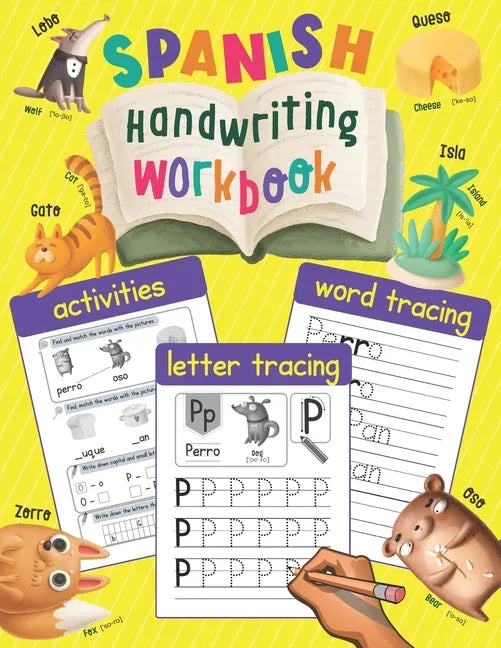 Spanish Handwriting Workbook: Writing Practice with Illustrations - Spanish Language Learning Book for Kids - Paperback