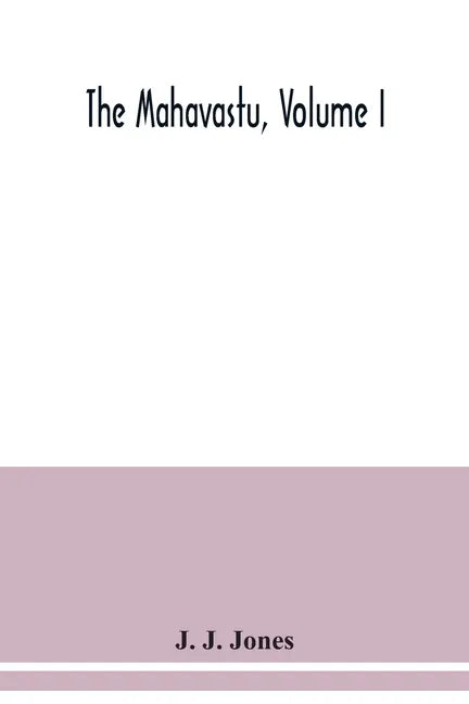 The Mahavastu, Volume I - Paperback