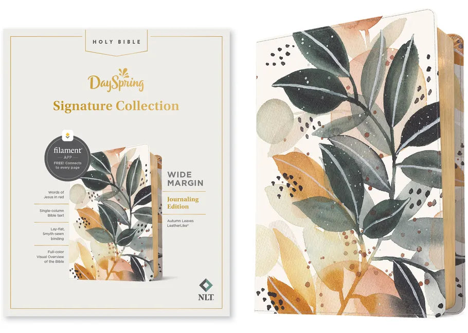NLT Wide Margin Bible, Filament Enabled (Leatherlike, Autumn Leaves, Red Letter): Dayspring Signature Collection - Imitation Leather