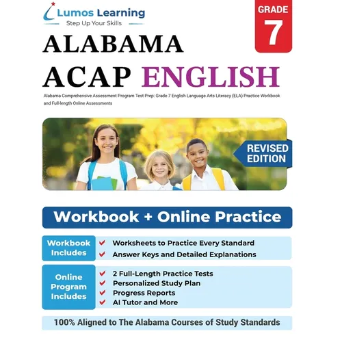 Alabama Comprehensive Assessment Program Test Prep: Grade 7 English Language Arts Literacy (ELA) Practice Workbook and Full-length Online Assessments - Paperback