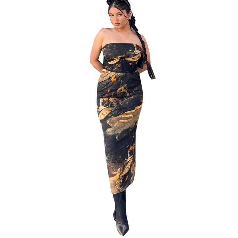 π Summer Strapless Printed Tube Dress β Slim Fit Bodycon Mini
