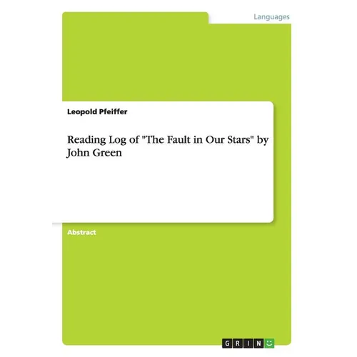 Reading Log of "The Fault in Our Stars" by John Green - Paperback