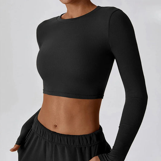 🧘♀️ Women’s Slim Fit Long Sleeve Yoga Top