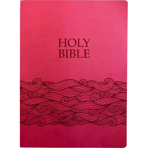 Kjver Holy Bible, Wave Design, Large Print, Berry Ultrasoft: (King James Version Easy Read, Red Letter, Pink) - Imitation Leather