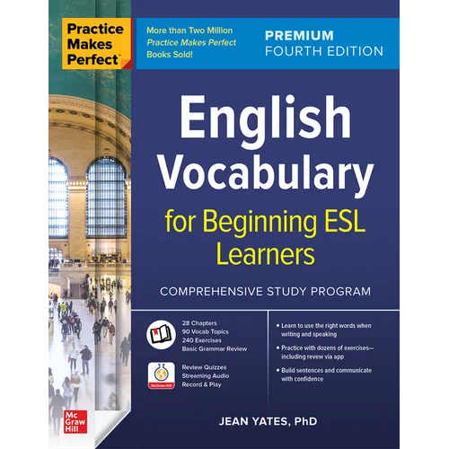 Practice Makes Perfect: English Vocabulary for Beginning ESL Learners, Premium Fourth Edition - Paperback