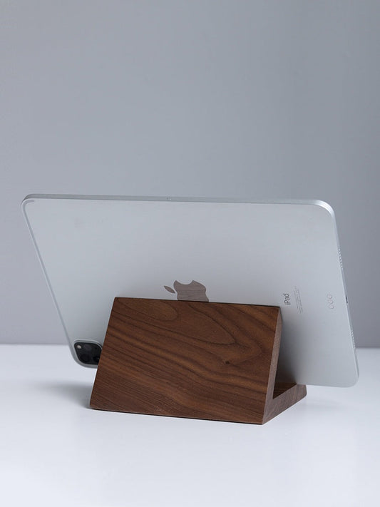 Retro Walnut Wood Solid Wood Tablet Stand, Creative Desktop Computer and Phone Holder