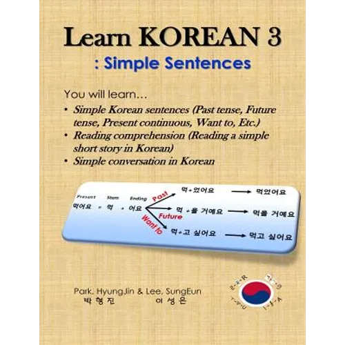Learn Korean 3: Simple Sentences: (Past tense, Future tense, Present continuous, Want to, Etc.; Reading comprehension; Simple conversation) - Paperback