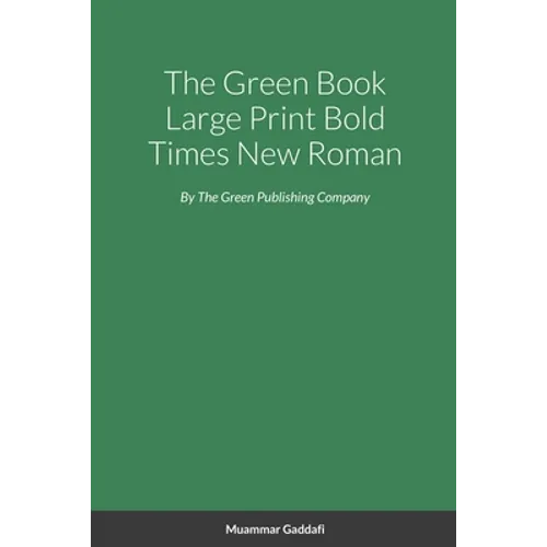 The Green Book Large Print Bold Times New Roman - Paperback
