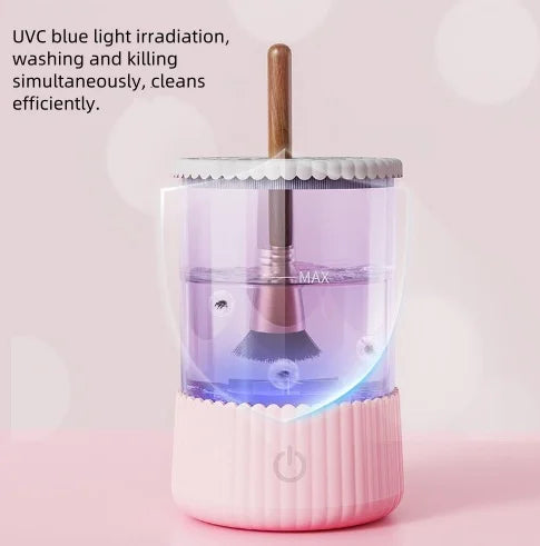 💄 Portable Electric Makeup Brush CleanerAutomatic Spinner, Drying Rack & Sterilizer | Professional Brush Cleaning Kit
