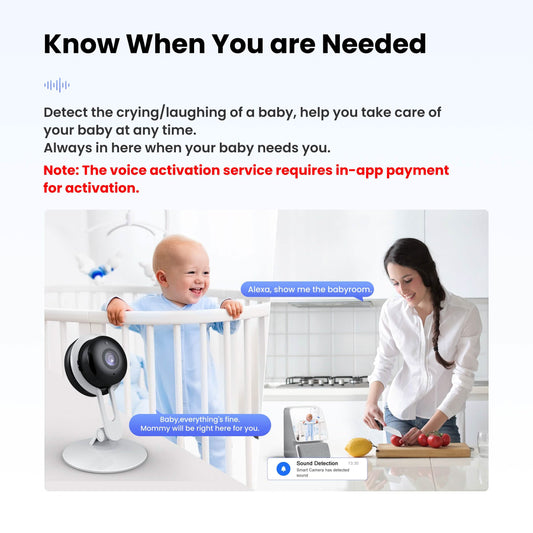 3MP Wireless Smart AI Home Security Camera – Two-Way Audio, Motion Detection, Night Vision