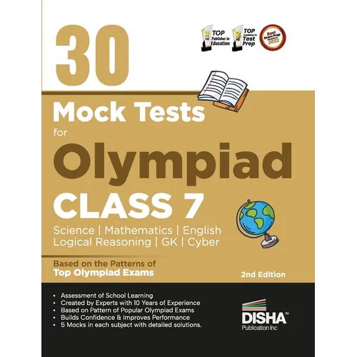 30 Mock Test Series for Olympiads Class 7 Science, Mathematics, English, Logical Reasoning, GK/ Social & Cyber 2nd Edition - Paperback