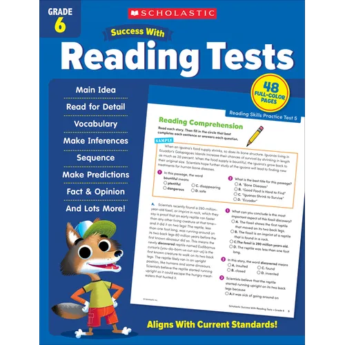 Scholastic Success with Reading Tests Grade 6 Workbook - Paperback