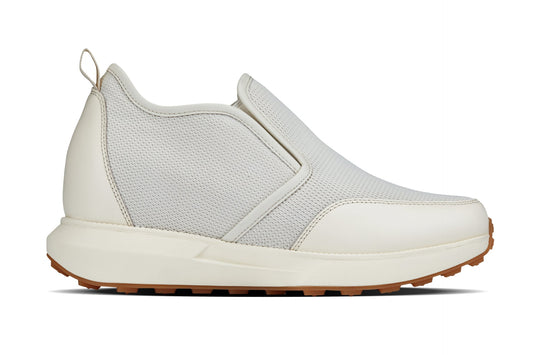 CALTO - J1434 - 3.3 Inches Taller (Off-White) - Casual Chunky Sole Sneaker Loafers