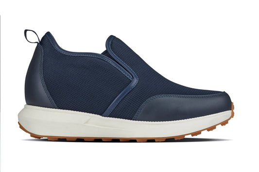 CALTO - J1435 - 3.3 Inches Taller (Dark Blue) - Casual Chunky Sole Sneaker Loafers