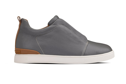 CALTO - J1935 - 2.6 Inches Taller (Grey) - Slip-On Snoafers