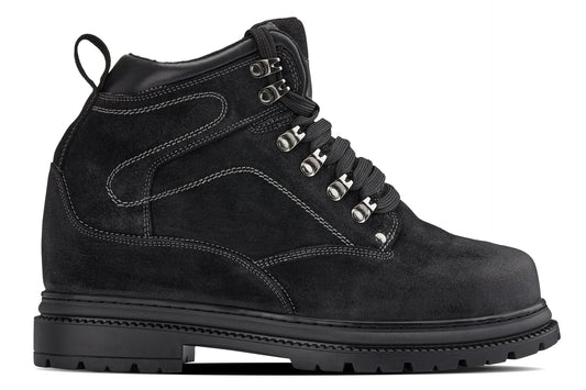 CALDEN 5.2" Taller Black Nubuck Height-Increasing Boots K881802