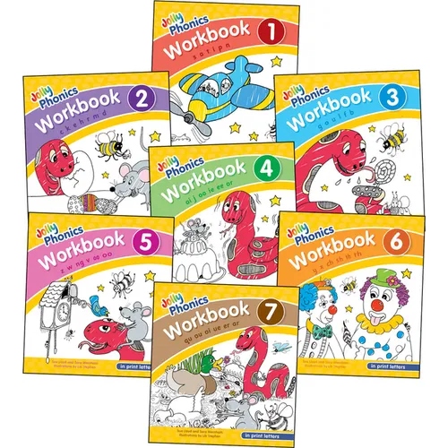 Jolly Phonics Workbooks 1-7: In Print Letters (American English Edition) - Paperback
