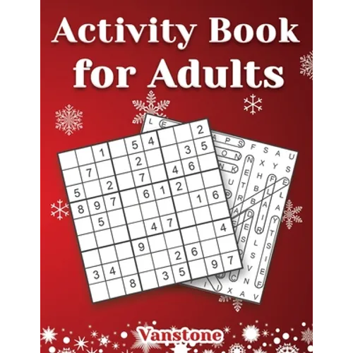 Activity Book for Adults: 200 Fun Sudoku Puzzles and Word Search for Grown Ups with Solutions - Large Print - Christmas Edition - Paperback