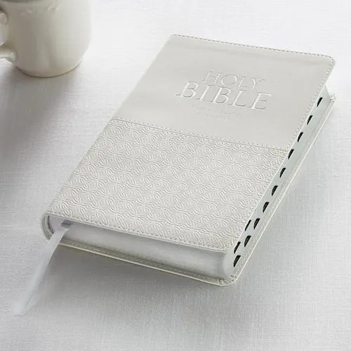 KJV Standard Size Thumb Index Edition: White - Imitation Leather