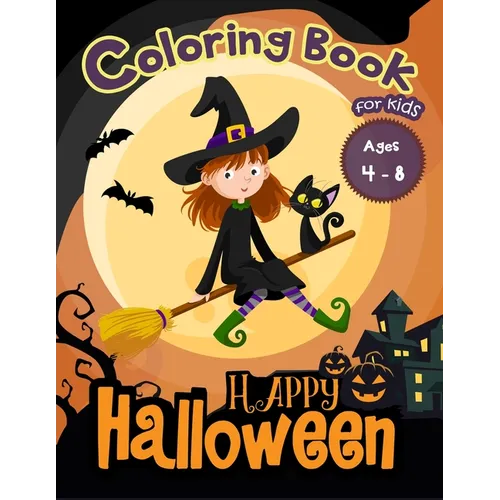 Happy Halloween Coloring Book for Kids Ages 4-8 - Paperback