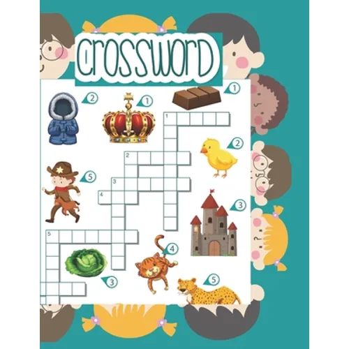 Crossword: Large easy to print crosswords for kids - Paperback
