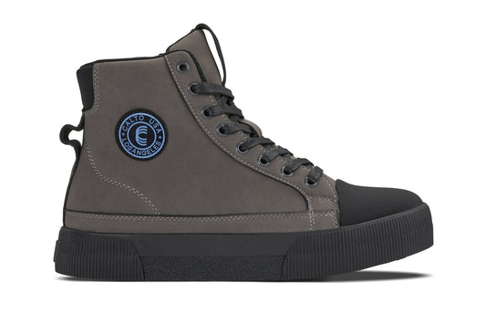 CALTO - S3423 - 2.4 Inches Taller (Grey) - Cap Toe High Top Zip-Up Sneaker Boots
