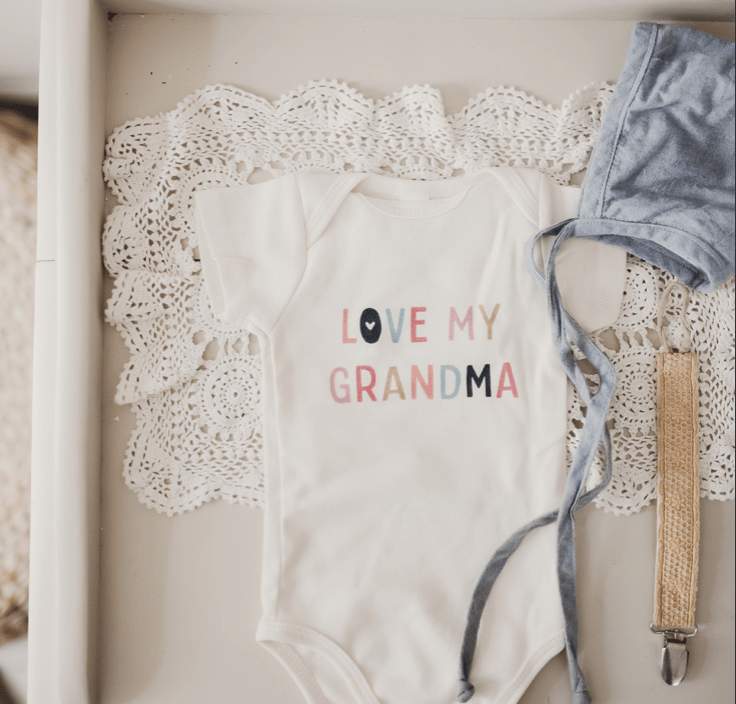 graphic bodysuit | love grandma
