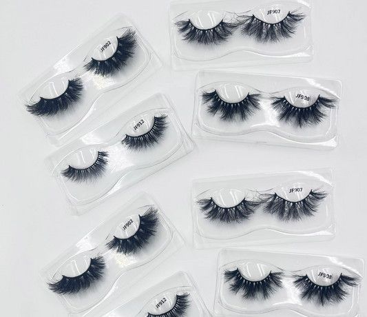 Fake Mink Eye Lash with Custom Eyelash Box 3D Fluffy Mink Eyelash Full Strip Eye Lashes with applicator