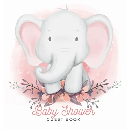 Our Little Peanut: A Watercolor Elephant Themed Square Hardcover Square Hardcover Baby Shower Guest Book with Sign-In Pages, Wishes for Baby, Gift Log - Hardcover