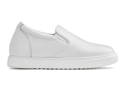 CALTO - T1022 - 2.6 Inches Taller (White) - Lightweight Nappa Leather Loafer