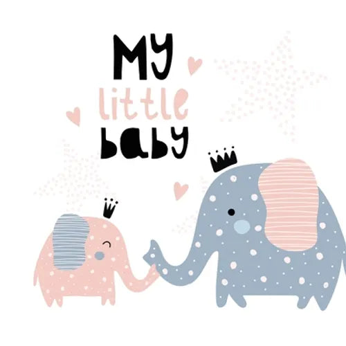 My Little Baby: A Modern Scandinavian Elephant Themed Square Hardcover Square Hardcover Baby Shower Guest Book for Girls - Includes Sign-In, Wishes & - Paperback