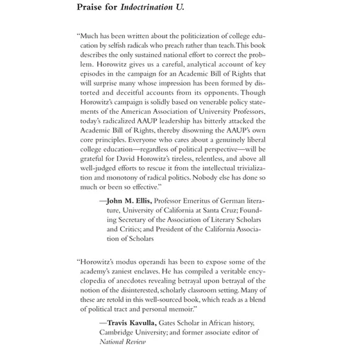 Indoctrination U: The Lefts War Against Academic Freedom - Paperback