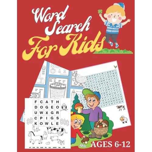 Word Search For Kids Ages 6-12: Word Search A Word Buzzles For Kids Size 8.5 x 11 Inches - Paperback