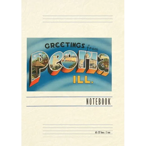 Vintage Lined Notebook Greetings from Peoria, Illinois - Paperback