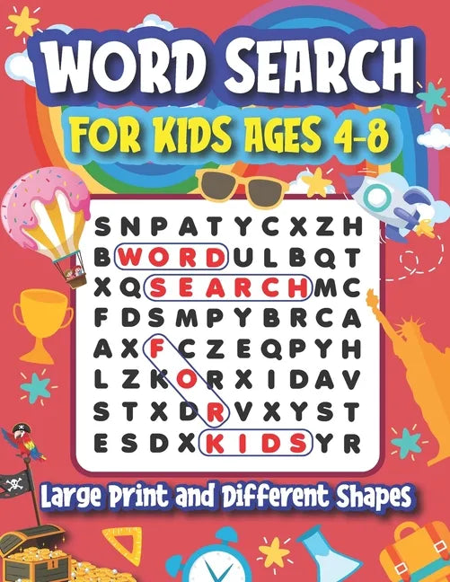 Word Search for Kids Ages 4-8: Large Print and Different Shapes - Paperback